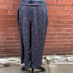 LOFT Wide Leg Black and White Polka Dot Pants  MP
